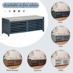 Shutter Storage Bench with Acacia Veneer