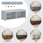 Shutter Storage Bench with Acacia Veneer