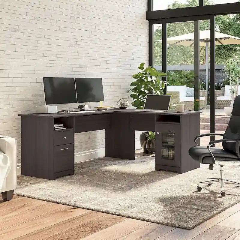 72W L-Shaped Computer Desk with Storage