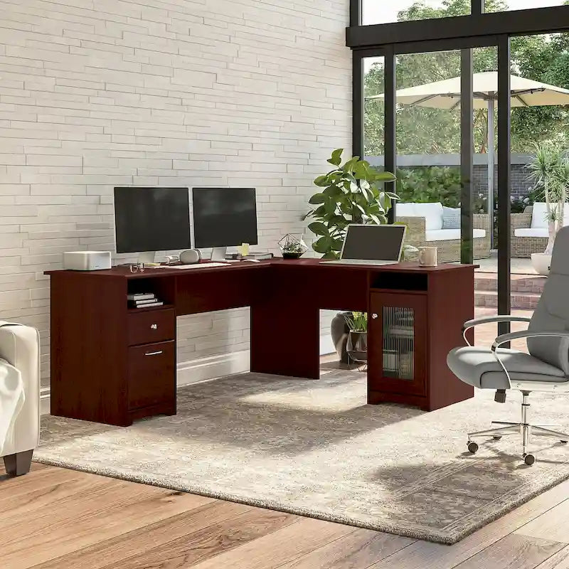 72W L-Shaped Computer Desk with Storage