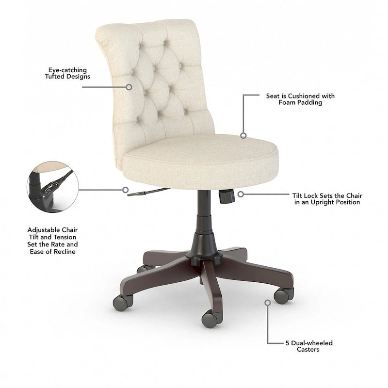 Mid Back Tufted Office Chair