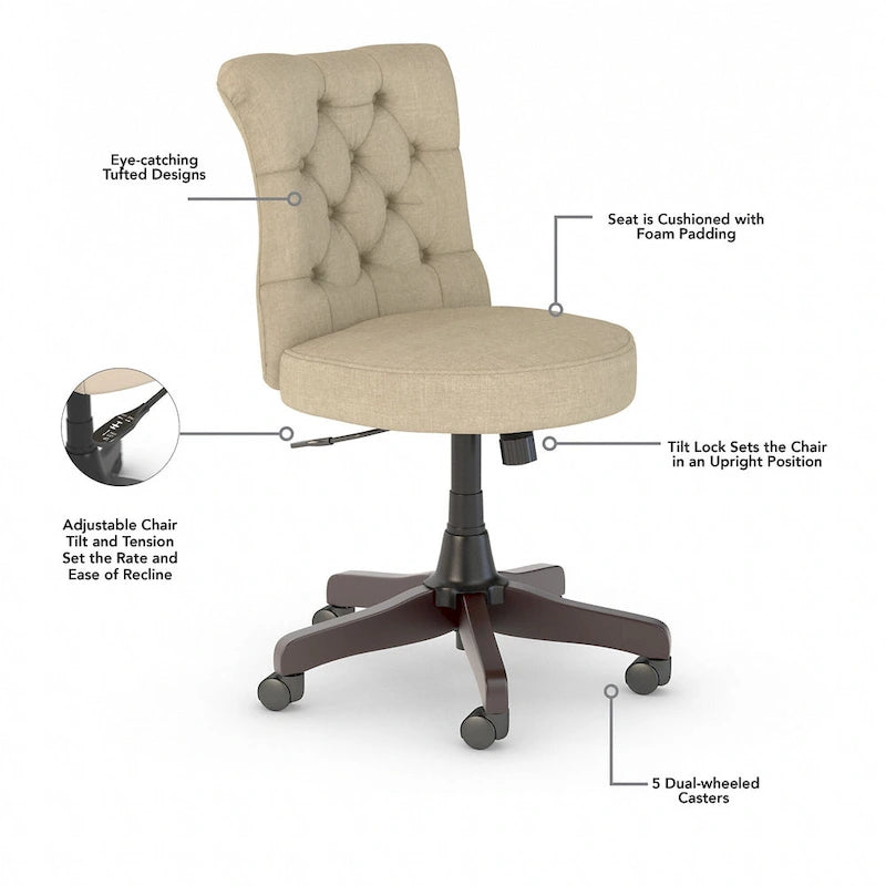 Mid Back Tufted Office Chair