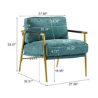 Fauteuil met metalen frame en houten armleuningen