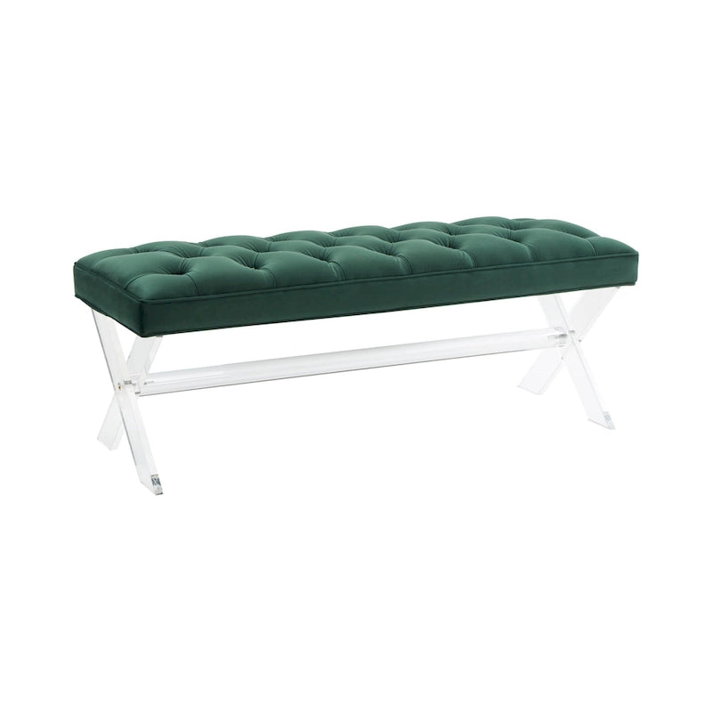 Tufted Velvet Acrylic Bench 48x18x18