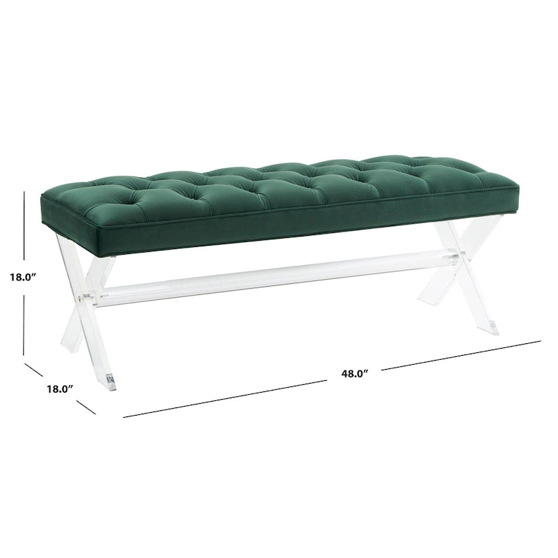 Fluwelen Acryl Bench met Kwastjes 48x18x18