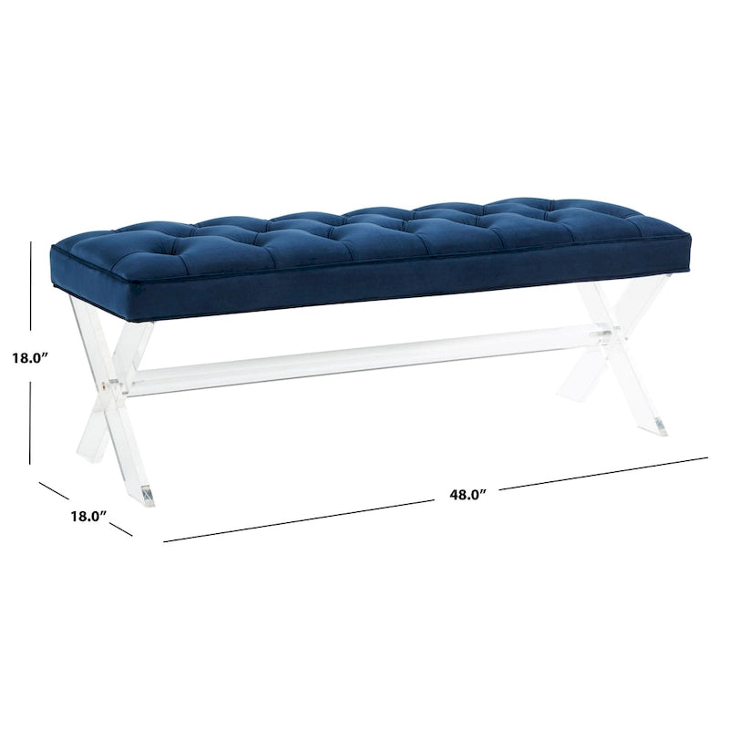 Fluwelen Acryl Bench met Kwastjes 48x18x18