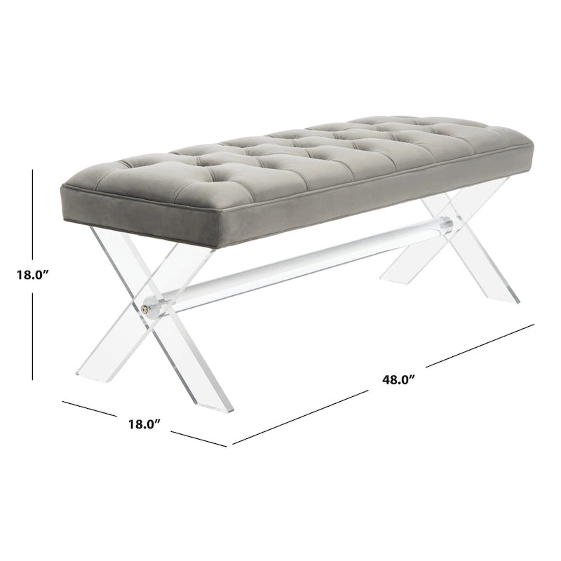 Fluwelen Acryl Bench met Kwastjes 48x18x18