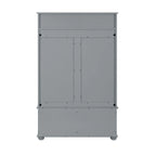 Entryway Hall Tree with Rattan Door and Shoe Cabinets