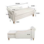 Fluwelen Chaise Longue met Opbergruimte en Kussen