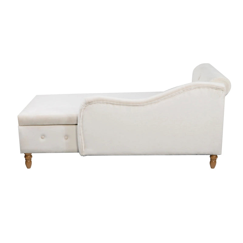 Fluwelen Chaise Longue met Opbergruimte en Kussen