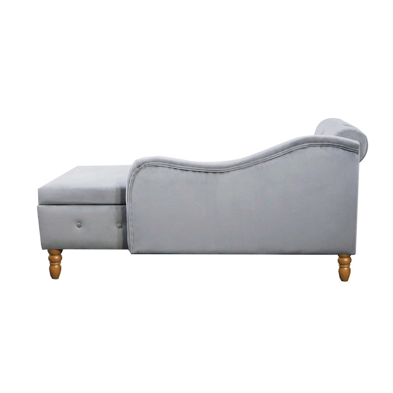 Fluwelen Chaise Longue met Opbergruimte en Kussen