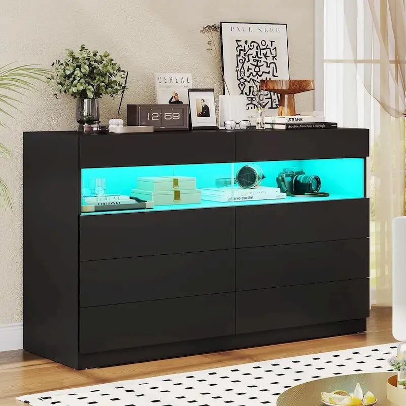 8-Drawer Dresser with LED Strip Light
