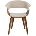 Mid-century moderne fauteuil met gestoffeerde zitting