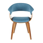 Mid-century moderne fauteuil met gestoffeerde zitting