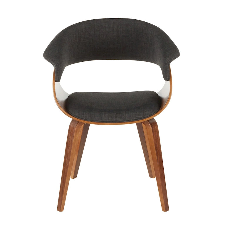 Mid-century moderne fauteuil met gestoffeerde zitting