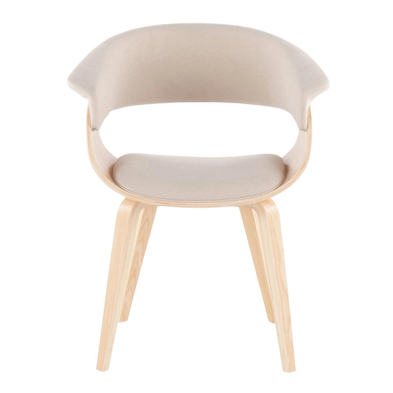 Mid-century moderne fauteuil met gestoffeerde zitting