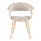 Mid-century moderne fauteuil met gestoffeerde zitting