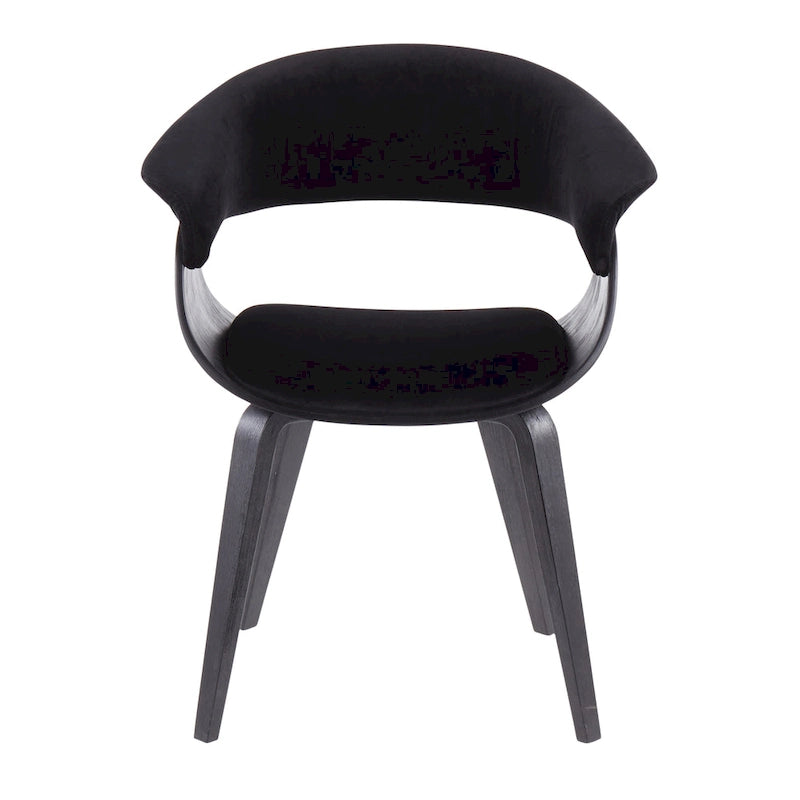 Mid-century moderne fauteuil met gestoffeerde zitting