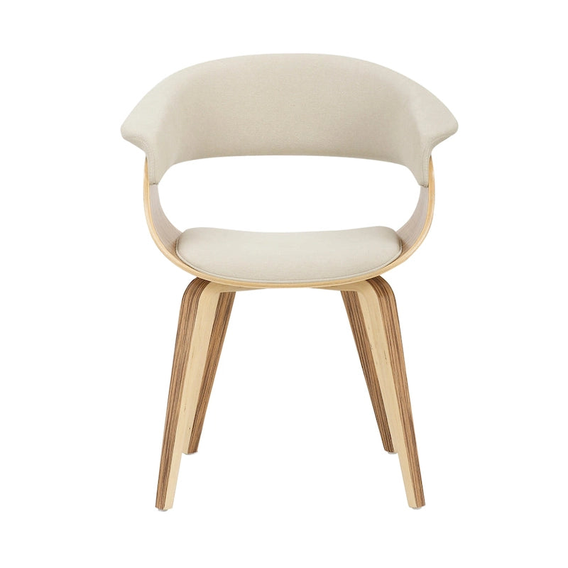 Mid-century moderne fauteuil met gestoffeerde zitting