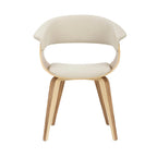 Mid-century moderne fauteuil met gestoffeerde zitting