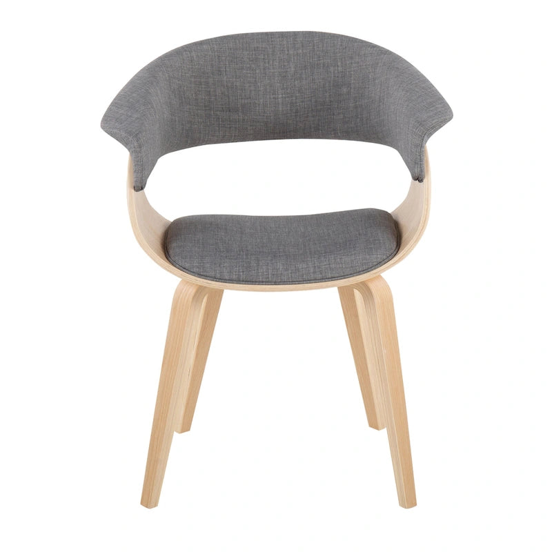 Mid-century moderne fauteuil met gestoffeerde zitting