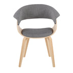 Mid-century moderne fauteuil met gestoffeerde zitting