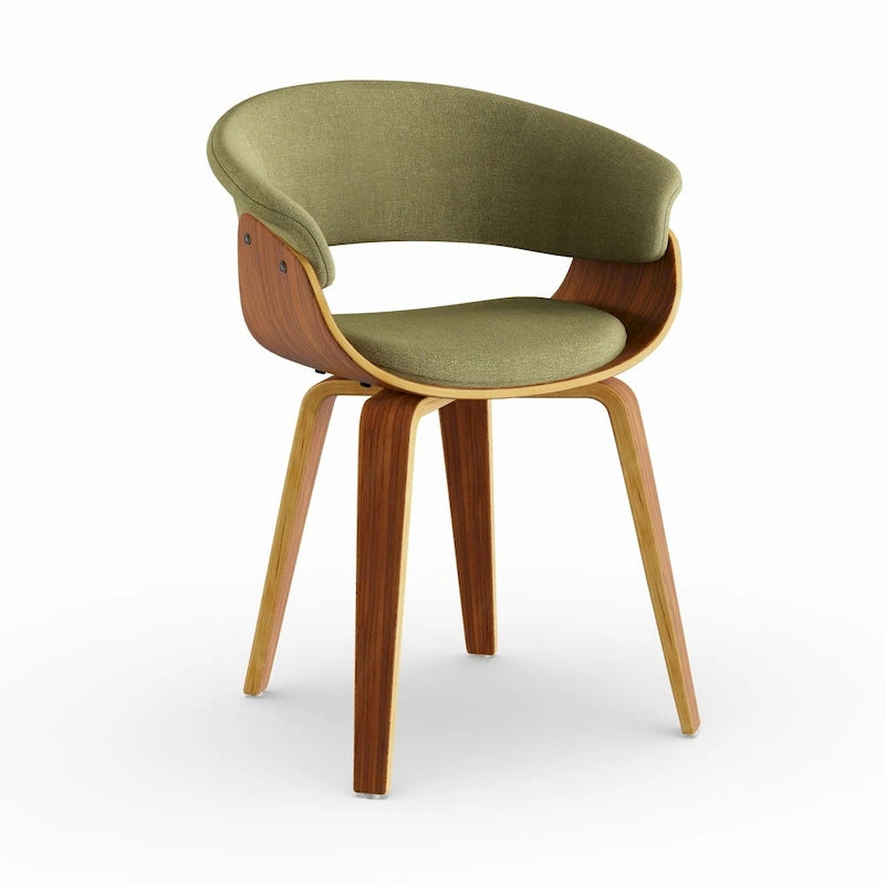 Mid-century moderne fauteuil met gestoffeerde zitting