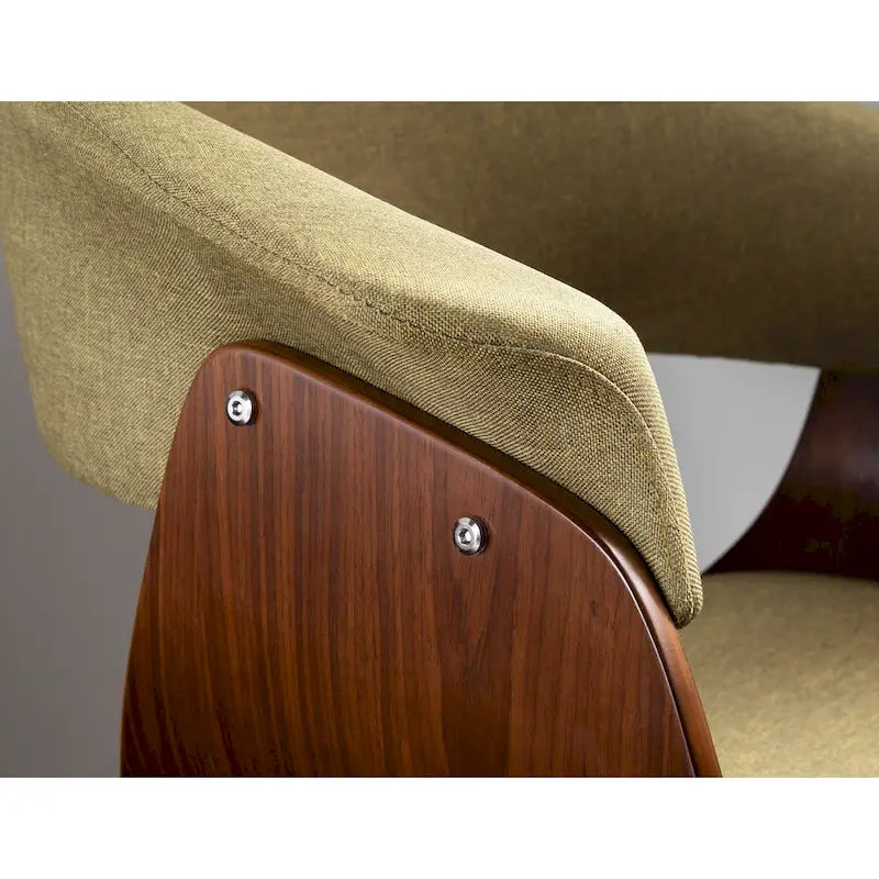Mid-century moderne fauteuil met gestoffeerde zitting
