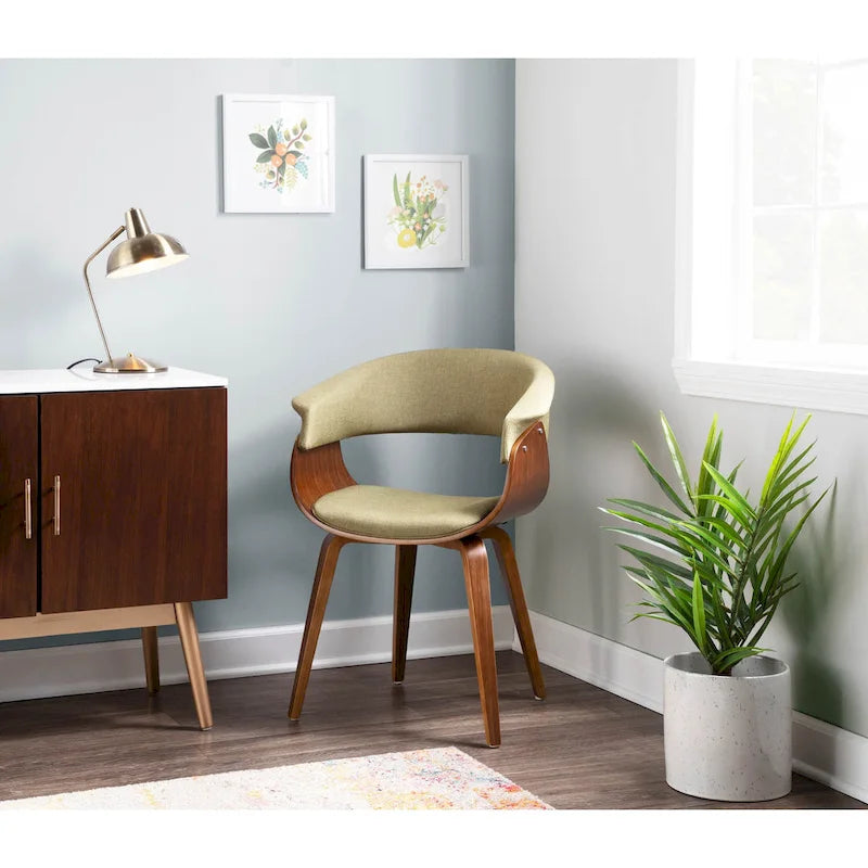 Mid-century moderne fauteuil met gestoffeerde zitting