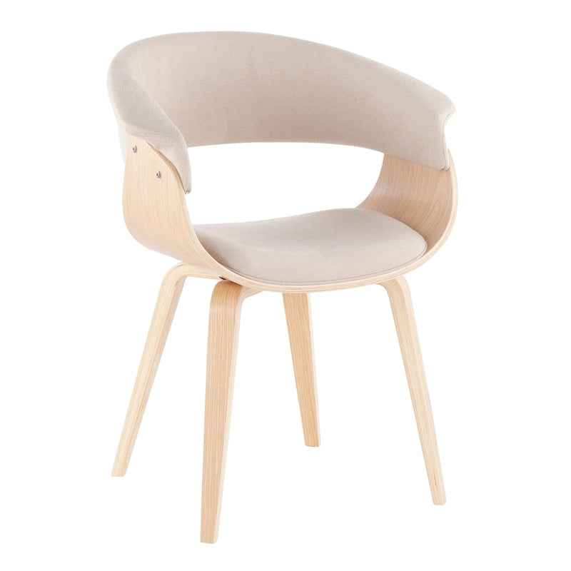 Mid-century moderne fauteuil met gestoffeerde zitting