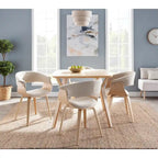 Mid-century moderne fauteuil met gestoffeerde zitting