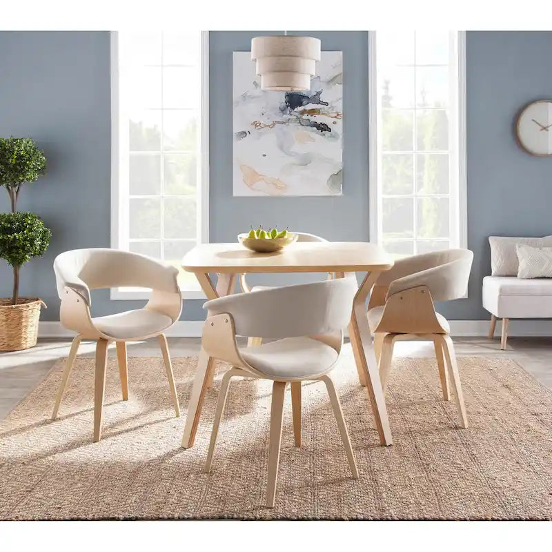 Mid-century moderne fauteuil met gestoffeerde zitting