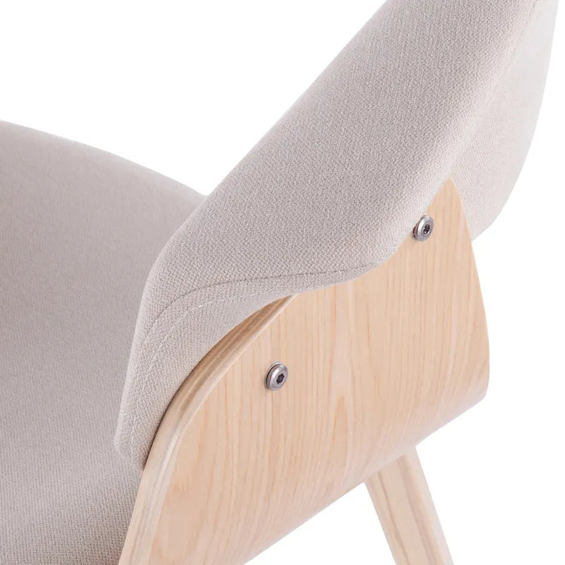 Mid-century moderne fauteuil met gestoffeerde zitting