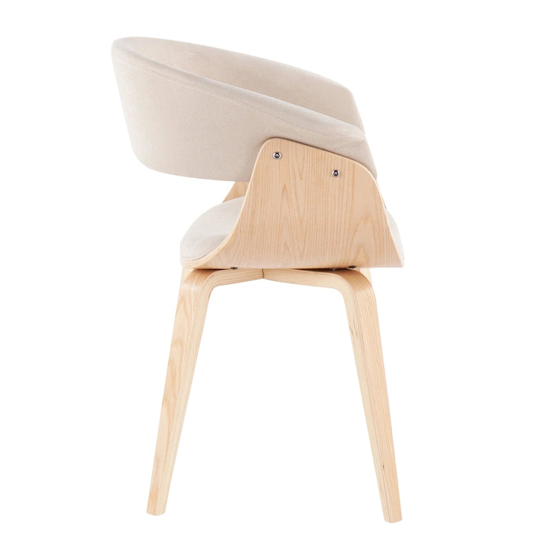 Mid-century moderne fauteuil met gestoffeerde zitting