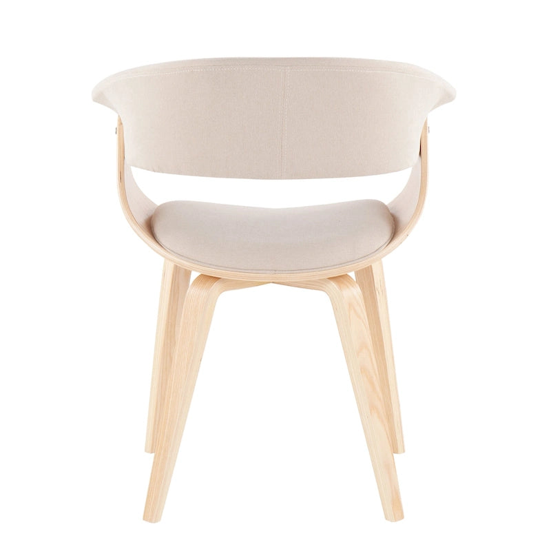 Mid-century moderne fauteuil met gestoffeerde zitting