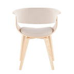 Mid-century moderne fauteuil met gestoffeerde zitting