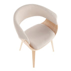Mid-century moderne fauteuil met gestoffeerde zitting