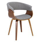 Mid-century moderne fauteuil met gestoffeerde zitting