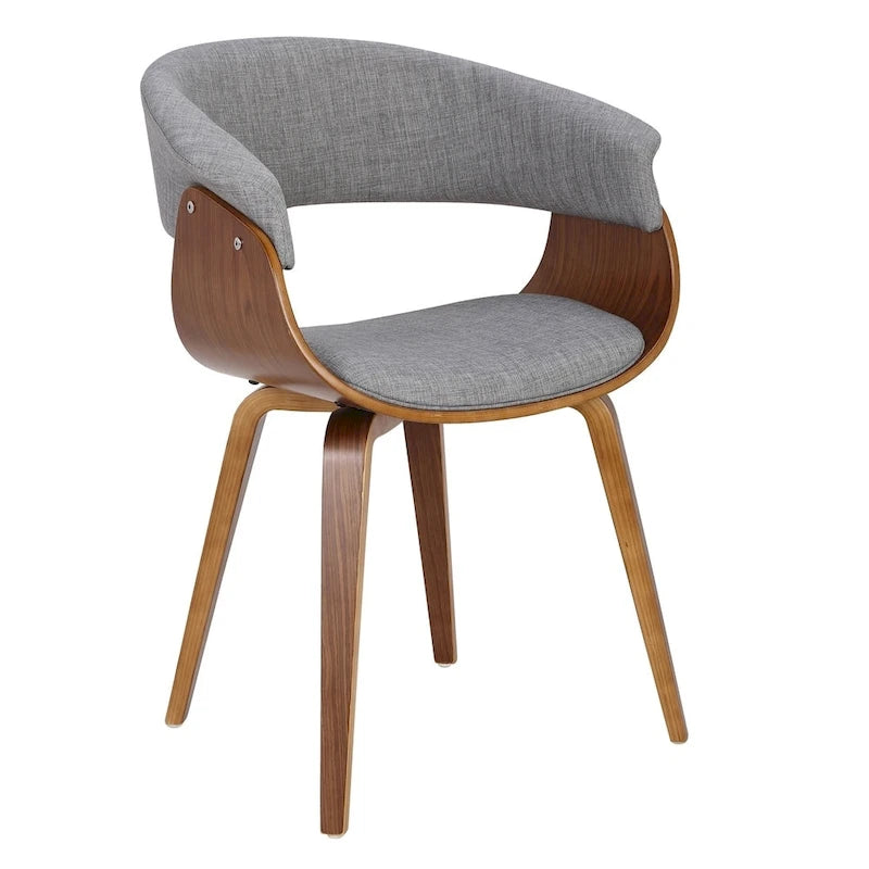Mid-century moderne fauteuil met gestoffeerde zitting