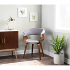 Mid-century moderne fauteuil met gestoffeerde zitting
