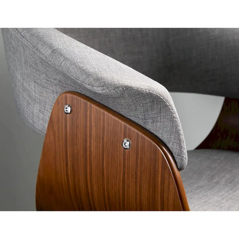 Mid-century moderne fauteuil met gestoffeerde zitting