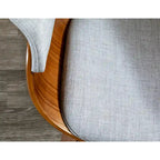 Mid-century moderne fauteuil met gestoffeerde zitting