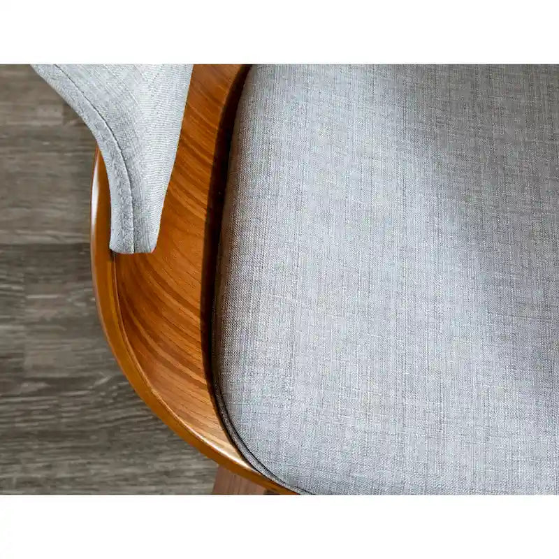 Mid-century moderne fauteuil met gestoffeerde zitting