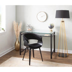 Mid-century moderne fauteuil met gestoffeerde zitting