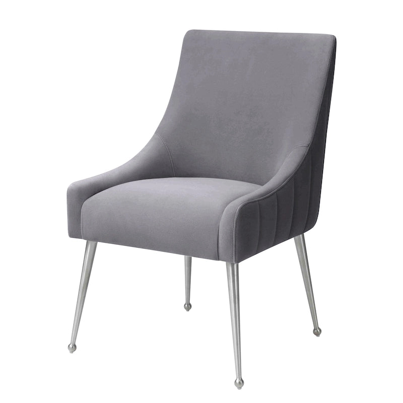 Velvet Dining Chair with Stainless Steel Legs