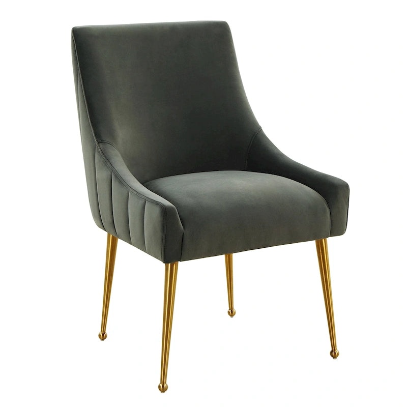 Velvet Dining Chair with Stainless Steel Legs