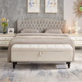 Storage Bench with Upholstered Seat, 59 Inch