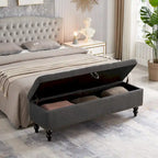 Storage Bench with Upholstered Seat, 59 Inch