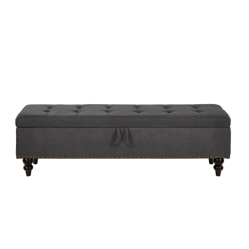 Storage Bench with Upholstered Seat, 59 Inch
