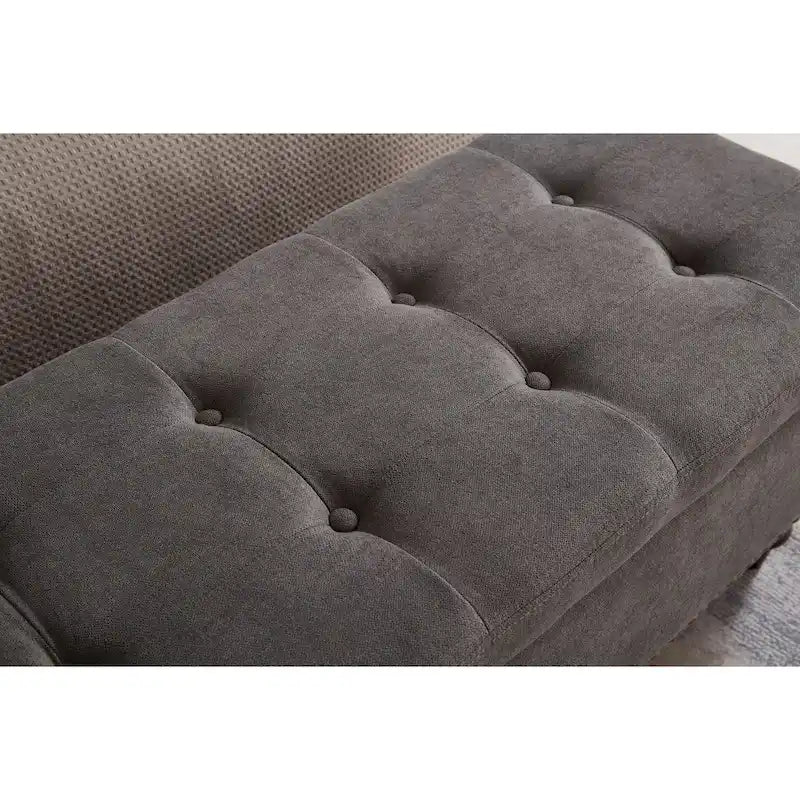 Storage Bench with Upholstered Seat, 59 Inch